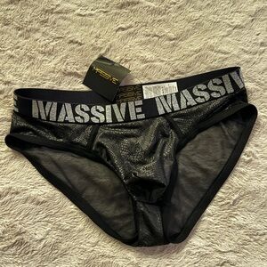 Andrew Christian Black Mesh Briefs Size Large